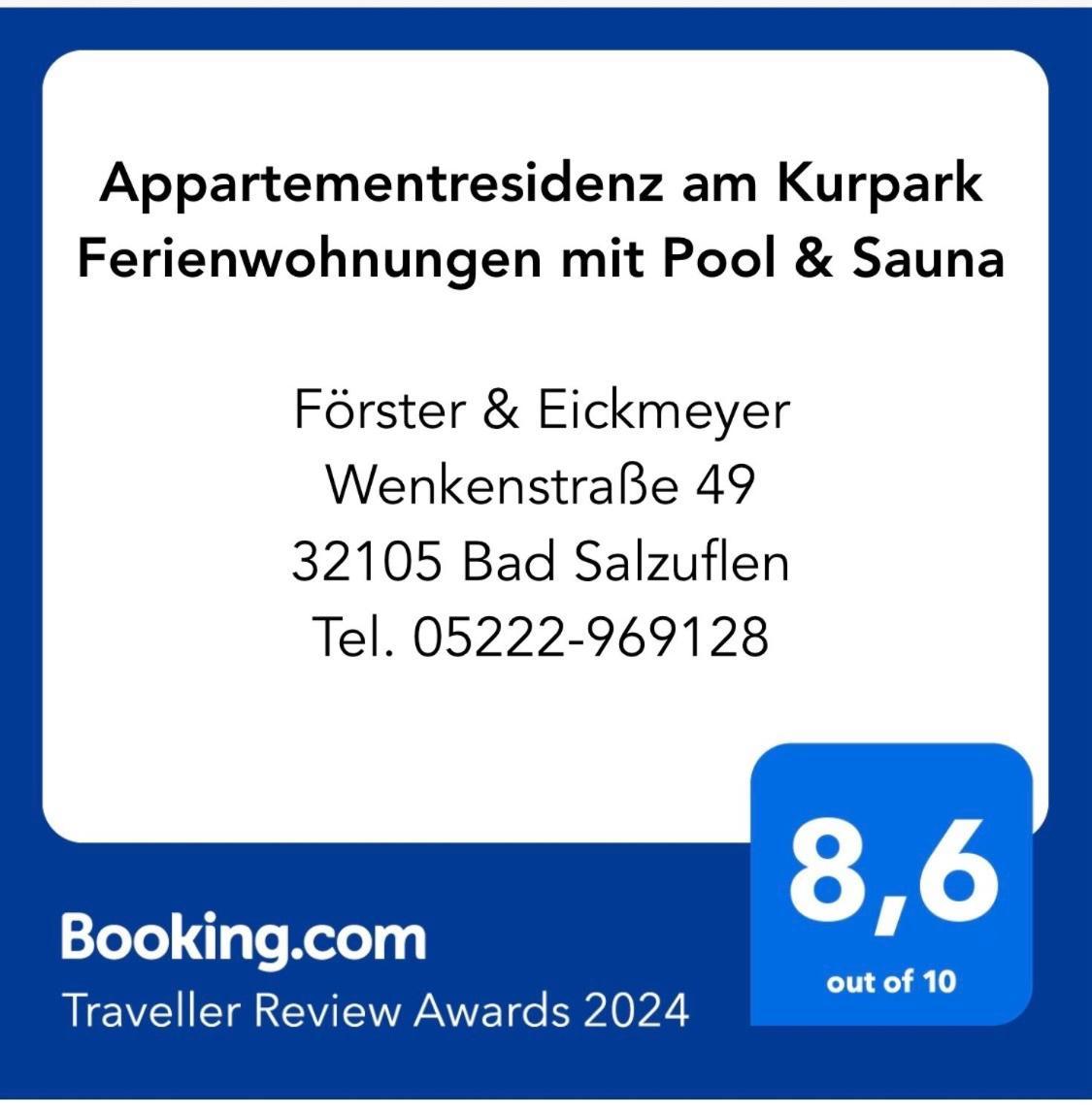 Appartementresidenz Am Kurpark - Ferienwohnungen Mit Pool & Sauna & Garage Bad Salzuflen Luaran gambar